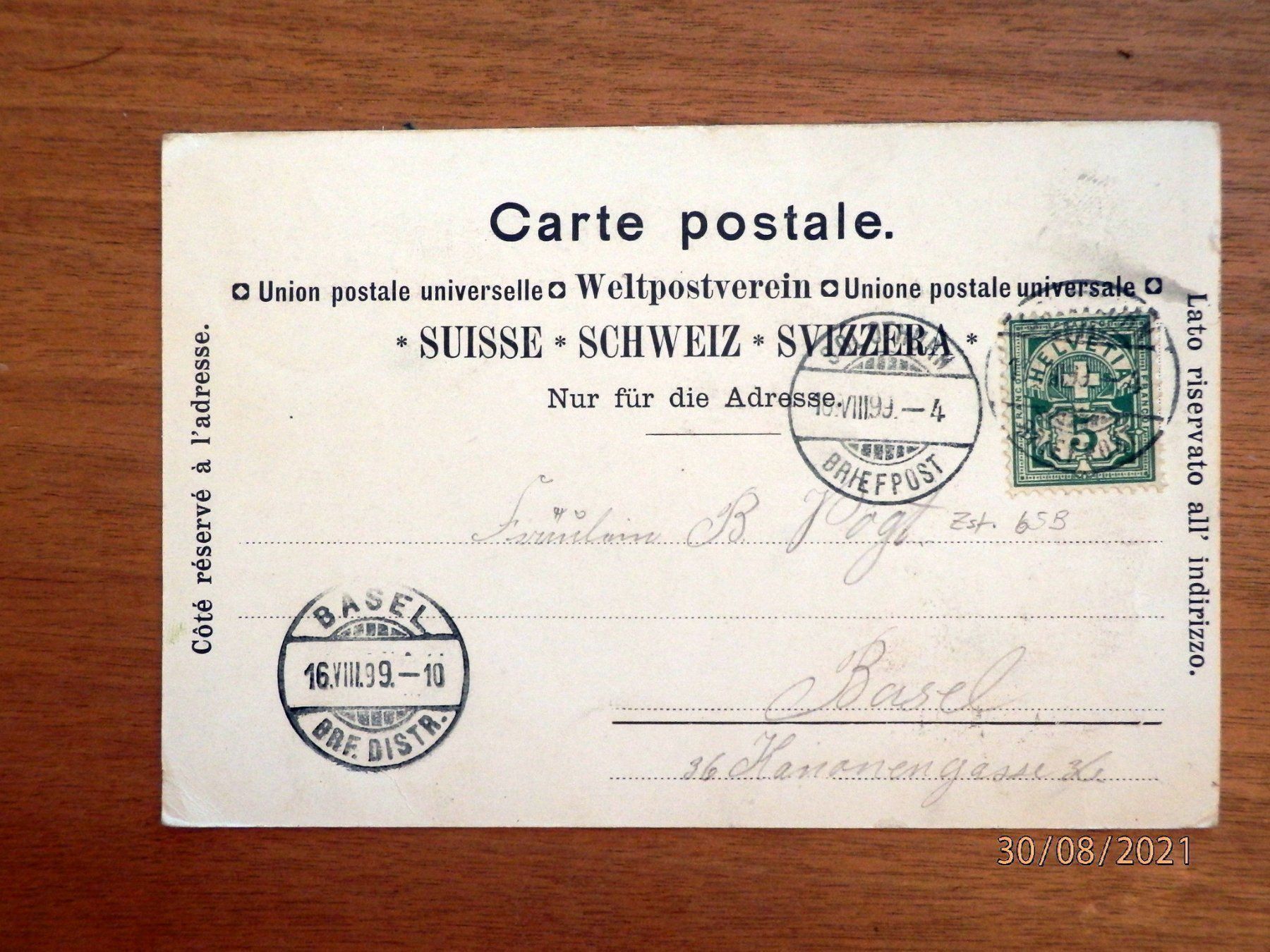 Cartoline postali: Gruss aus Langendorf, 15. VIII. 1899 – Usato da Ueberstorf venduto da dinbau 2
