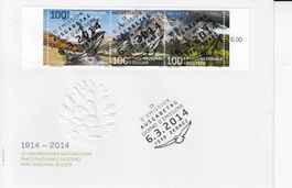 1496-1498 Schw. Nationalpark Vollstempel FDC Zernez 6.3.14