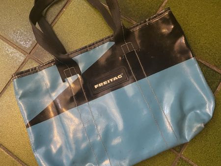 Freitag Tasche blau schwarz gebrauchter Zustand