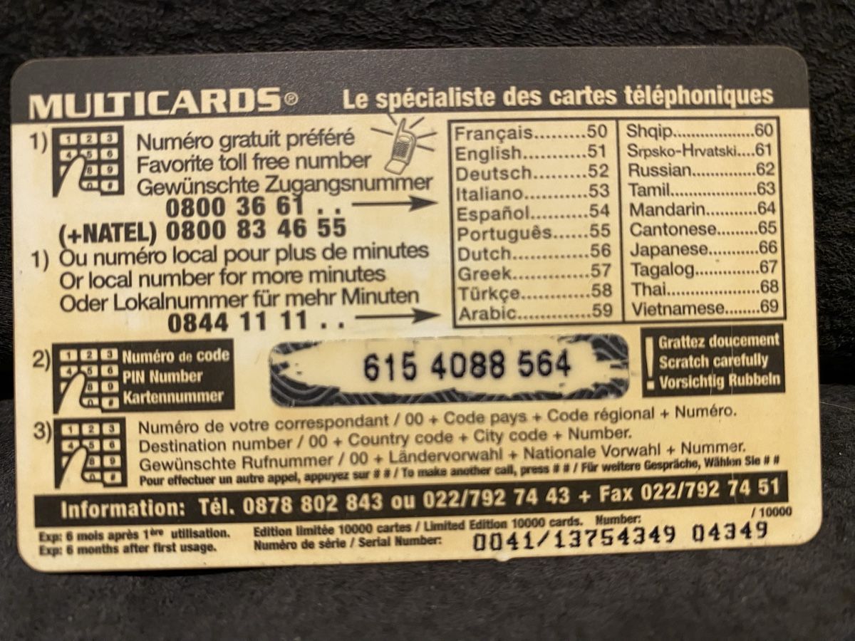 Schede telefoniche: Carte – Usato da Lausanne venduto da babacard10 1