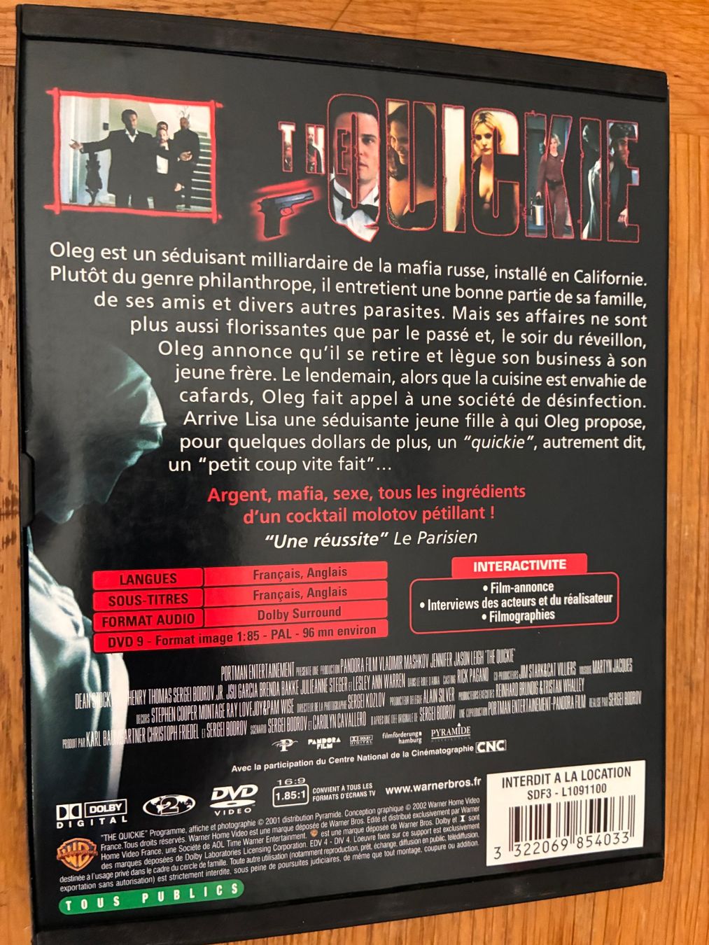Tutti i DVDs: The Quickie (2001, DVD, Policier) – Usato da Vevey venduto da zecollector 1