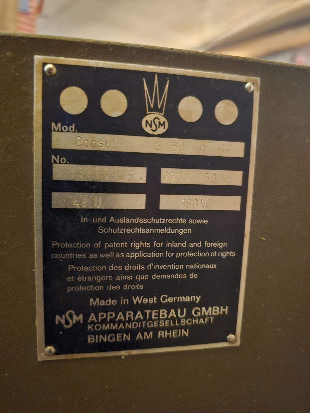 Jukebox: NSM Consul E160 Musikbox Jukebox Vintage Oldtimer Emailschil – Usato da Plaffeien venduto da Wvu 4