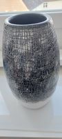 Vase schwarz weiss Keramik 30cm hoch