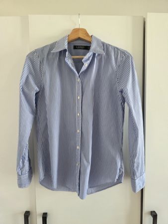 Damen Bluse Lauren Ralph Lauren blau weiss gestreift, Gr. S