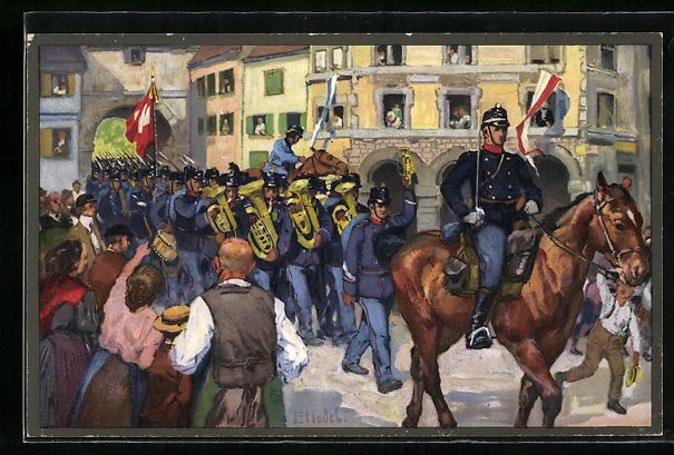 Photos, Lettres & Cartes p.: sign. E. Hodel: Schweizer Truppen beim A – D'occasion à Berlin par bartko-reher