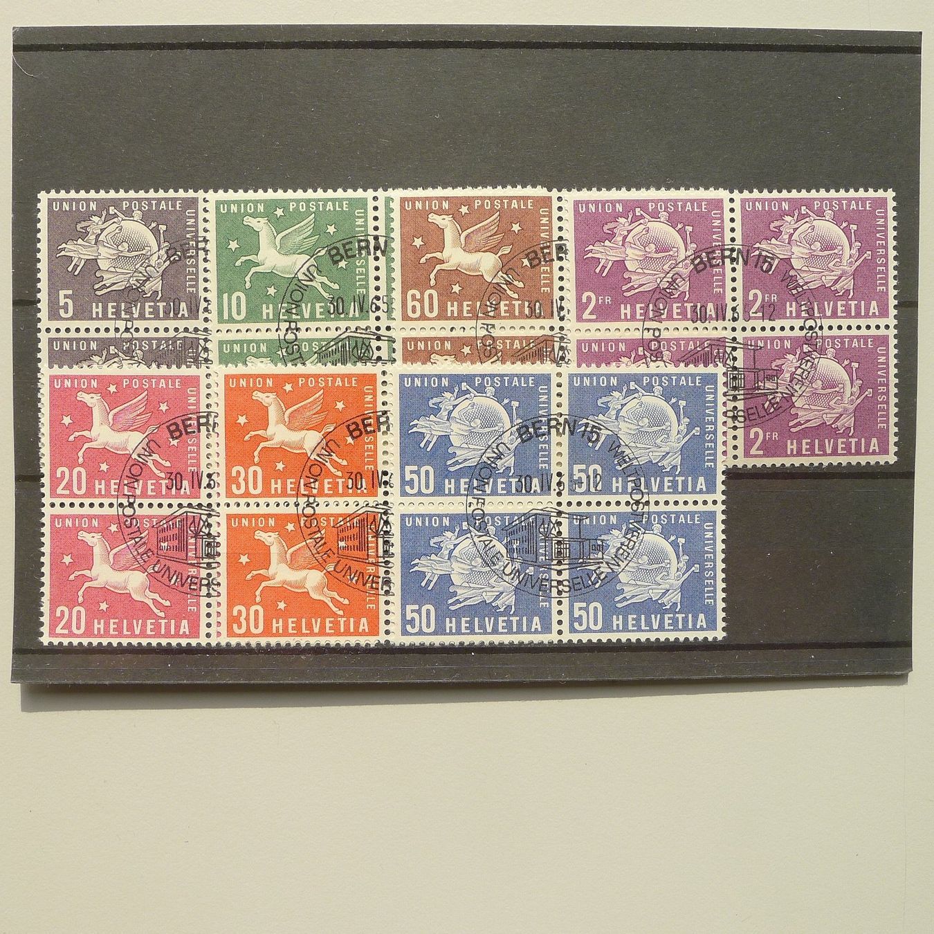 Alle Briefmarken: 1955-1976, gute Viererblock-Sammlung Ämter, Kat: 332.- – Gebraucht aus Sursee von Luzernerraute 7