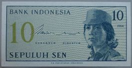 Banknote, Indonesien, 10 Sen, 1964