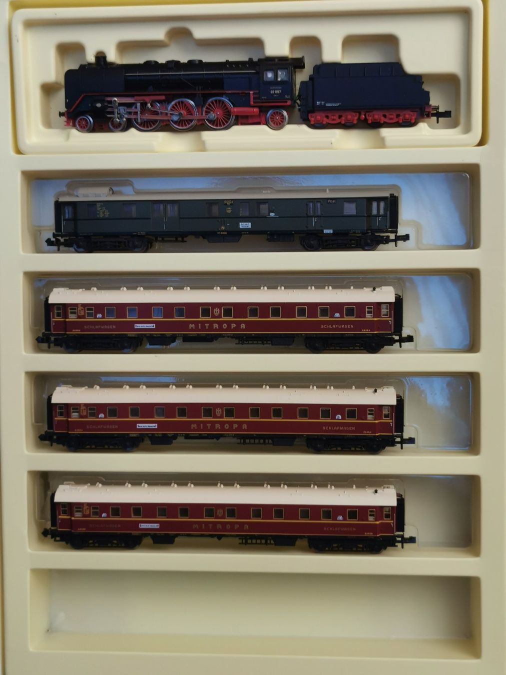 Trix Modellini di ferrovie: Spur n: Set Schlafwagenzug, Minitrix 11088 – Nuovo e nell'imballaggio originale da Basel venduto da bepebuba