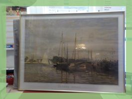 Claude Monet Druck, gerahmt, stimmungsvoll, Top Zustand