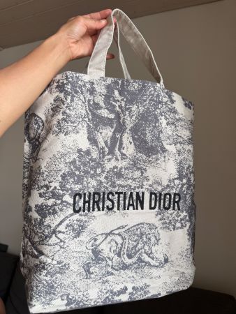 Dior Gray Toile De Jouy Limited Edition Tote Bag