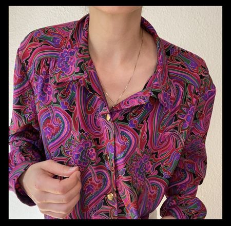 Francoise de France Vintage Bluse, Gr. 48, Paisley Muster