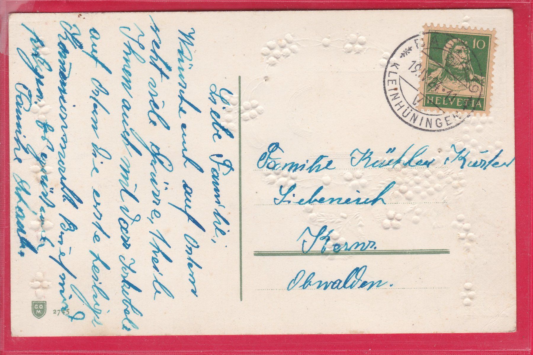 Cartoline postali: FRÖHLICHE OSTERN, 19.4.1924 – Usato da Oberrieden venduto da Gebirgsstelze 1