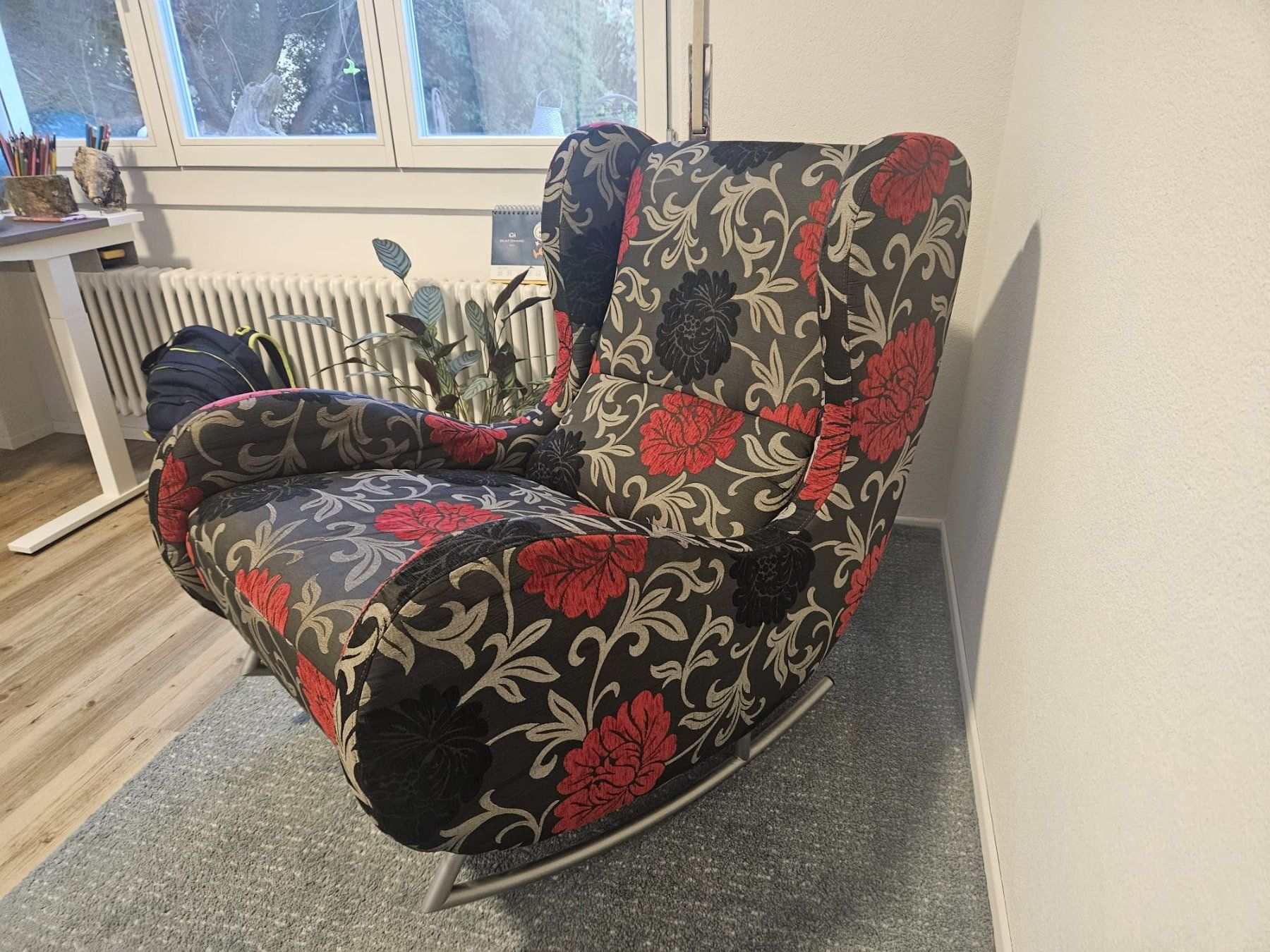 Poltrone: Moderner Ohrensessel Vintage Design - florales Muster – Usato da Hägglingen venduto da freeyourmind 3