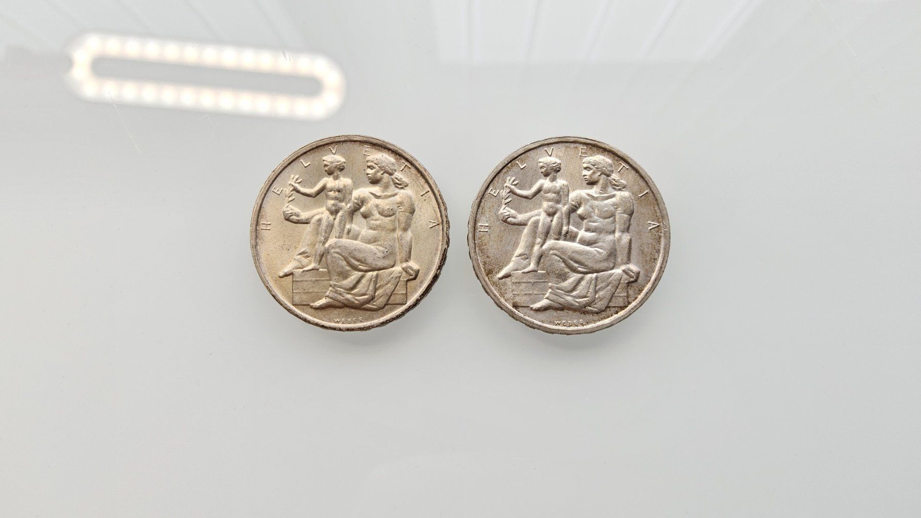 Alle Münzen: 2 Pièces commémorative en argent 1948 – Gebraucht aus Malleray von Frederic24