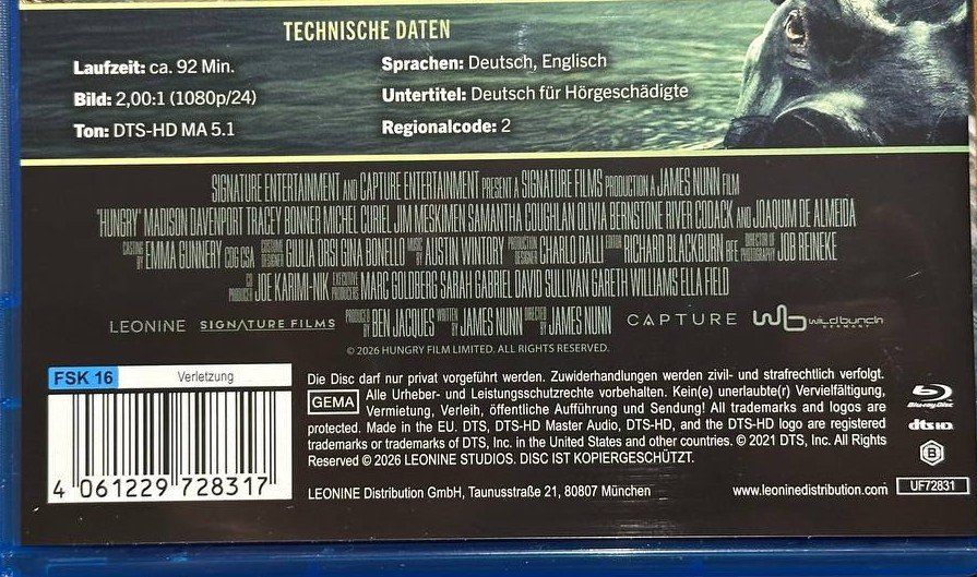 Tutti i DVDs: Hungry – Usato da Beringen venduto da Mantafisch1 2