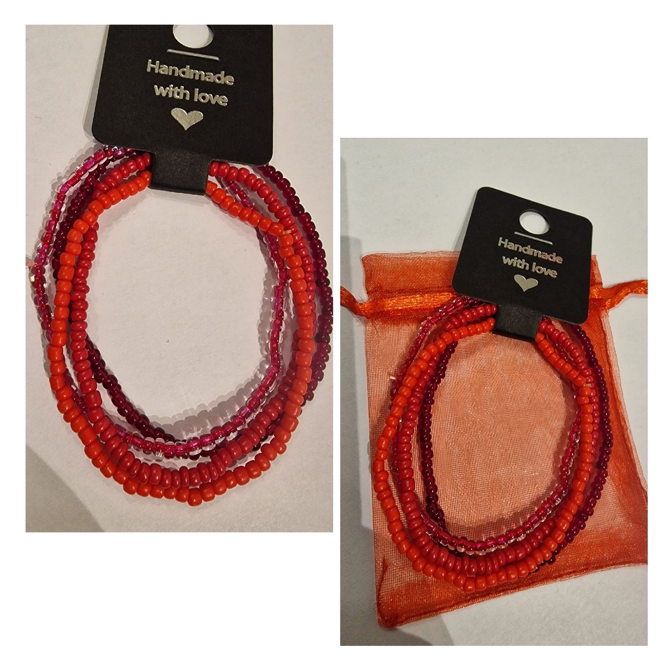 Bracciali & Braccialetti: 4er Set Perlenarmbänder rot Handmade/Neu – Nuovo e nell'imballaggio originale da Arbon venduto da sar_l7ll