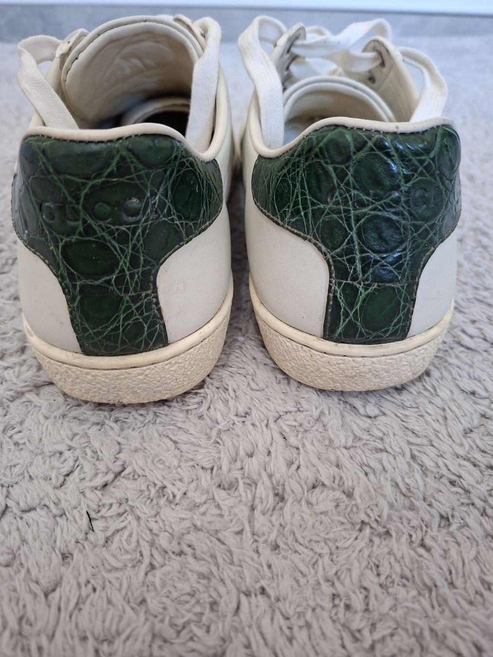 Gucci Scarpe da donna: Baskets Gucci cuir blanc et vert taille 38  – Usato da Renens VD venduto da ser_j2fn 1