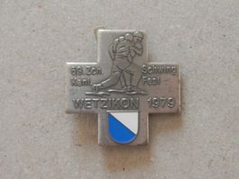 Abzeichen Kantonal Schwingfest Schwingen Wetzikon ZH 1979