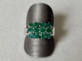 Ring Smaragd, Silber 925, Gr. 57
