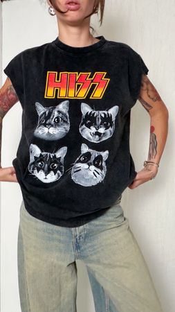 T-Shirt KISS Cats Print Grösse M