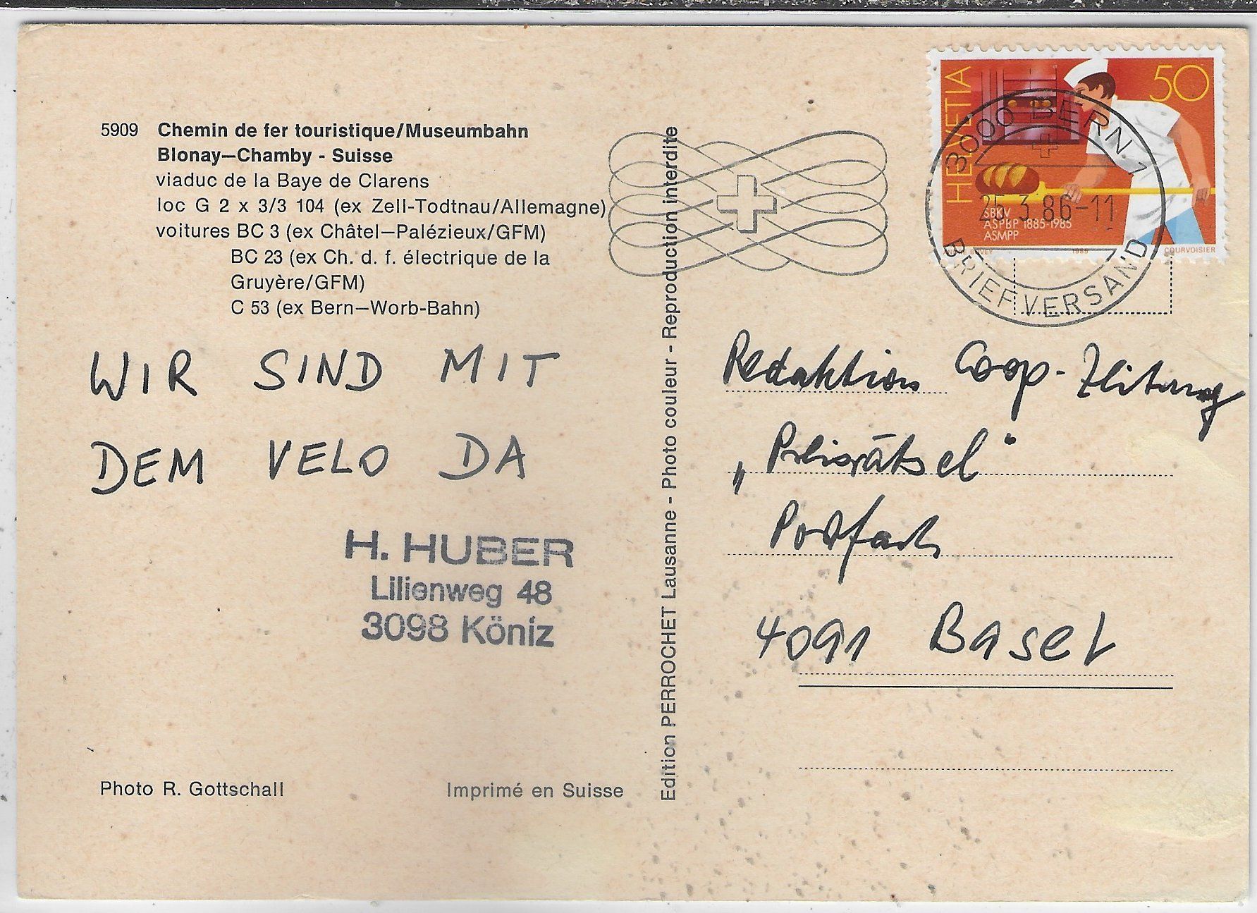 Cartes postales: Chemin Bionay-Chamby - ex Bern-Worb-Bahn – D'occasion à Ettingen par Kartenplanet 1