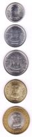 INDE LOT 5 PCES  50 PAISA À  10 ROUPIES 2011 (NON-CIRCULÉES)