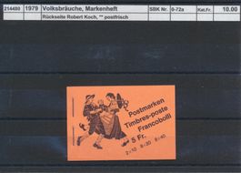 1979 Volksbräuche,"rotorange", Markenheftchen, ** postfrisch