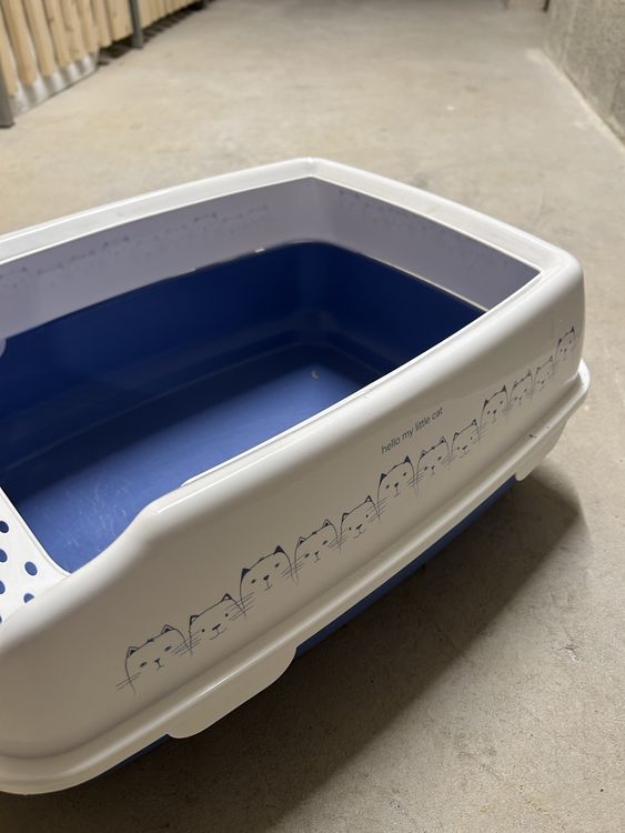 Dvkptbk Bac à Litière Pour Chat Ouvert, Semi-Fermé, Anti-Éclaboussures, Sans Odeur, Facile à Nettoyer Avec Pelle à Litière (Gris