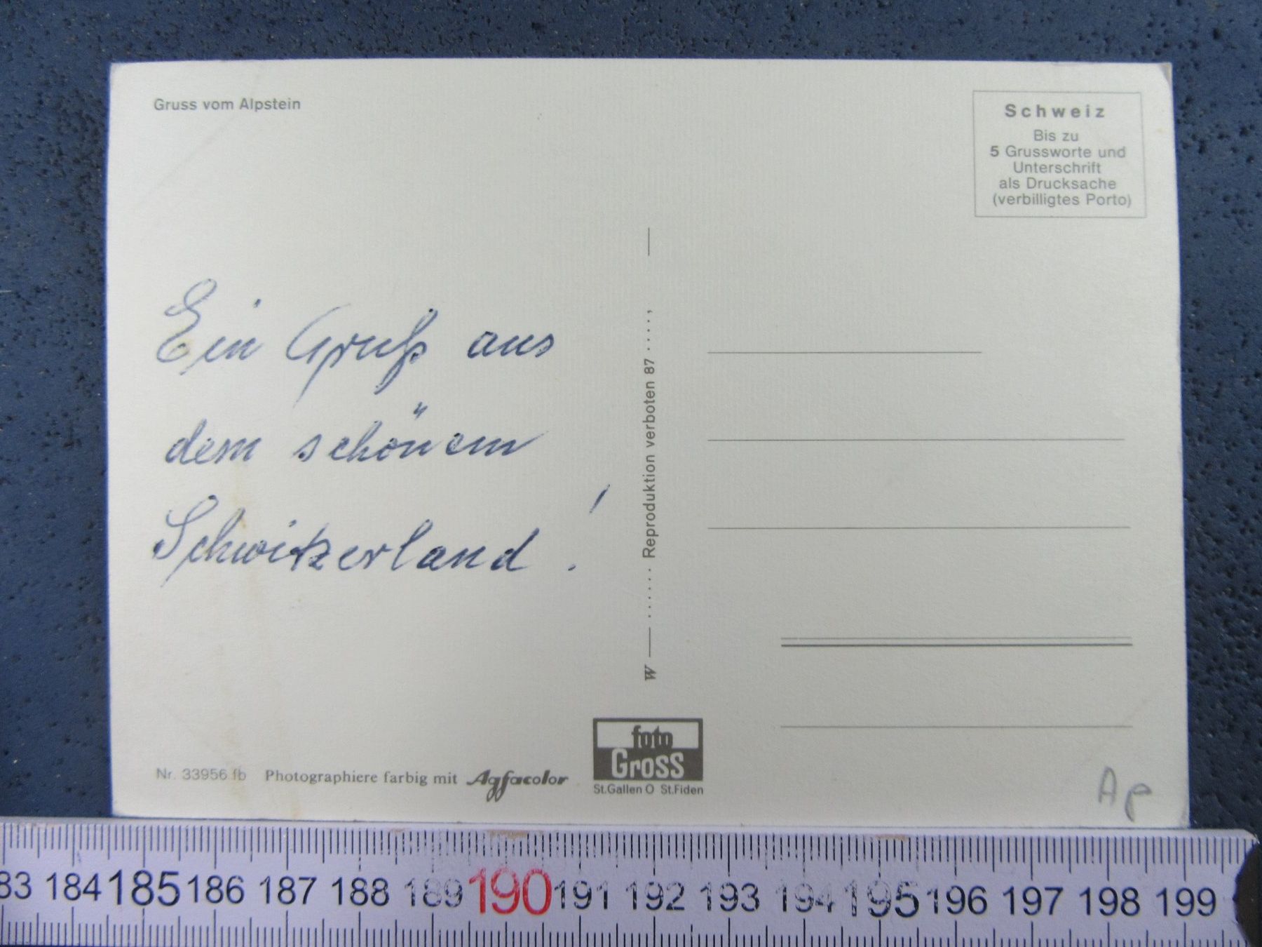 Cartoline postali: GRUSS VOM ALPSTEIN AK AP – Usato da Ettingen venduto da Hausi4711 1