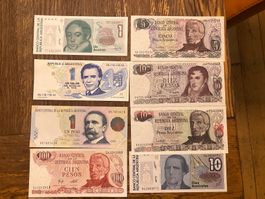Lot de 8 billets de banque Argentine occasion divers