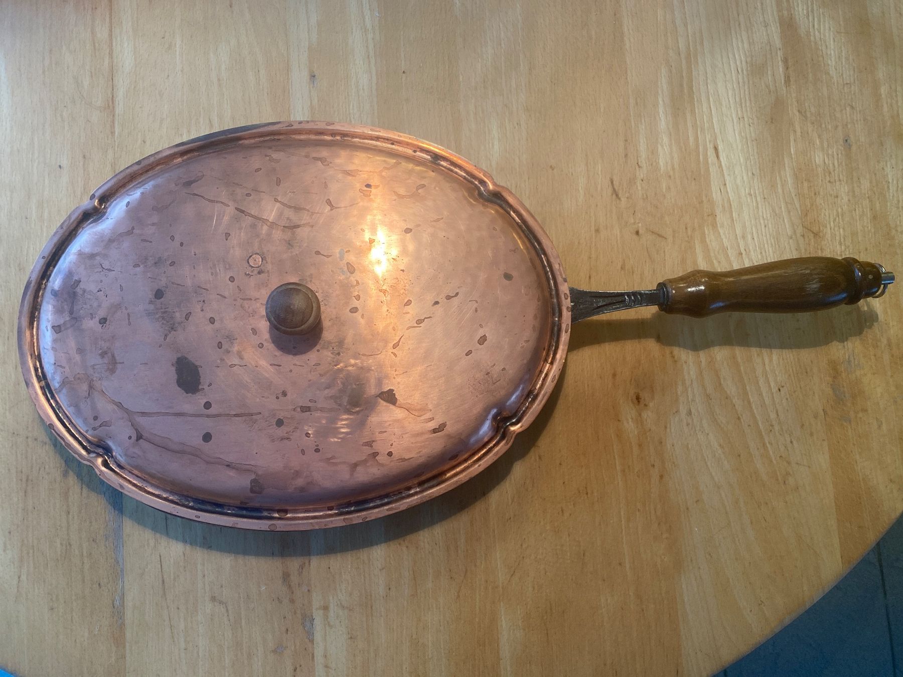 Stöckli Padelle: Kupfer Bratpfanne oval mit Deckel – Usato da Bäretswil venduto da laja00