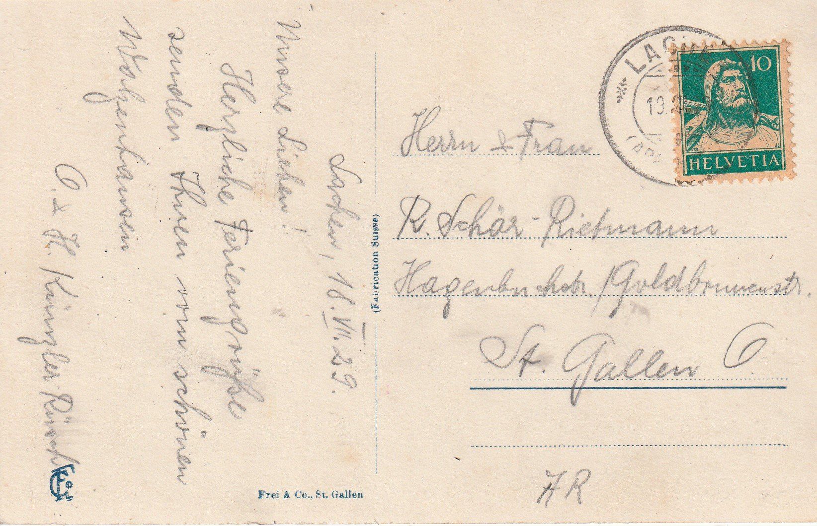 Cartes postales: Lachen-Walzenhausen 1929 – D'occasion à uttwil par Koehlerfred 1
