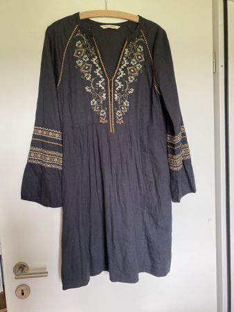Odd Molly Kleid, Grösse 2, Dunkelgrau mit Stickerei top! (56