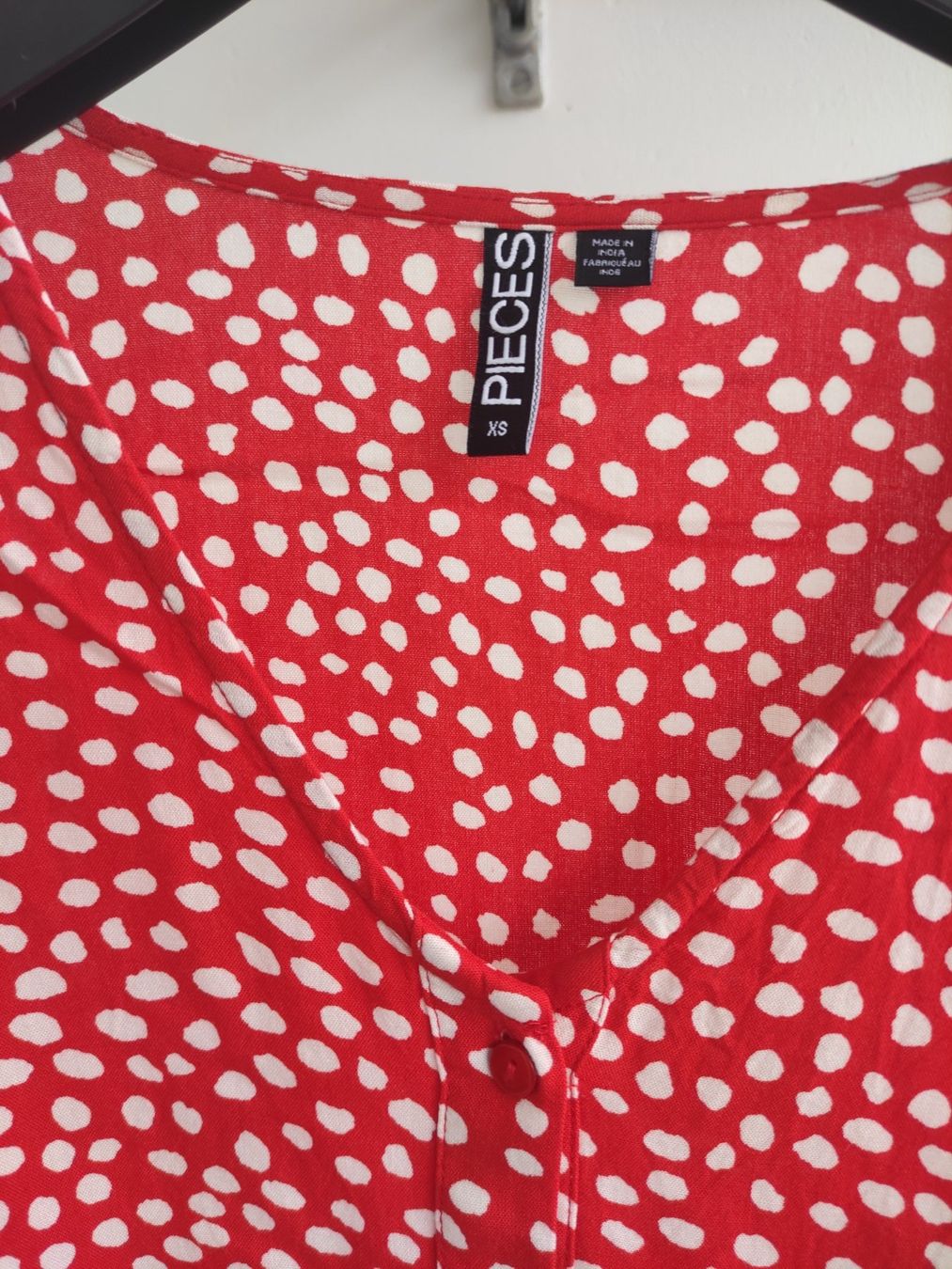 Pieces Camicette: Bluse rot weiss getupft Gr.XS Pieces – Nuovo (secondo la descrizione) da Schliern b. Köniz venduto da Pecannut 1