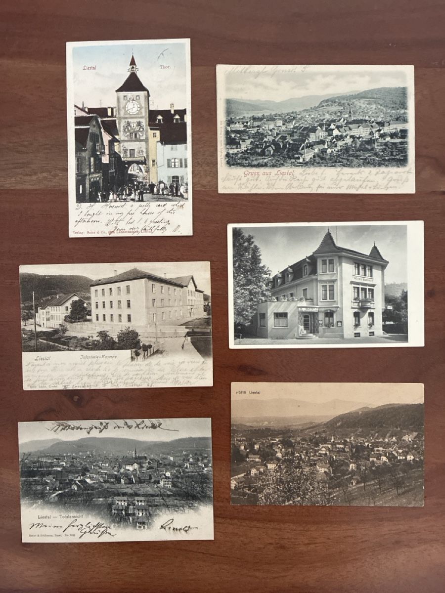 Ansichtskarten: 6 Ansichtskarten Schweiz von Liesthal BL – Gebraucht aus Oftringen von Cla.vD.74