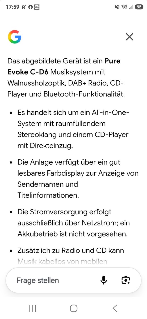 Sistemi audio & multimediali: Pure Evoke C-D6 Musiksystem Walnuss DAB+ CD Bluetooth gut – Nuovo (secondo la descrizione) da wallisellen venduto da funkelsternchen5 4