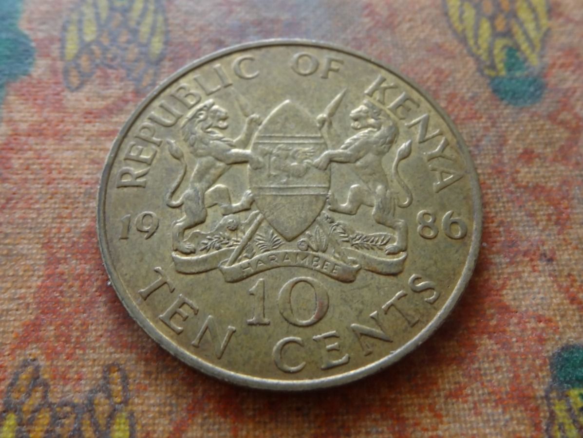 Tutti le monete: KENYA   10  Cents   1986 – Usato da Romanel-sur-Lausanne venduto da Swift13