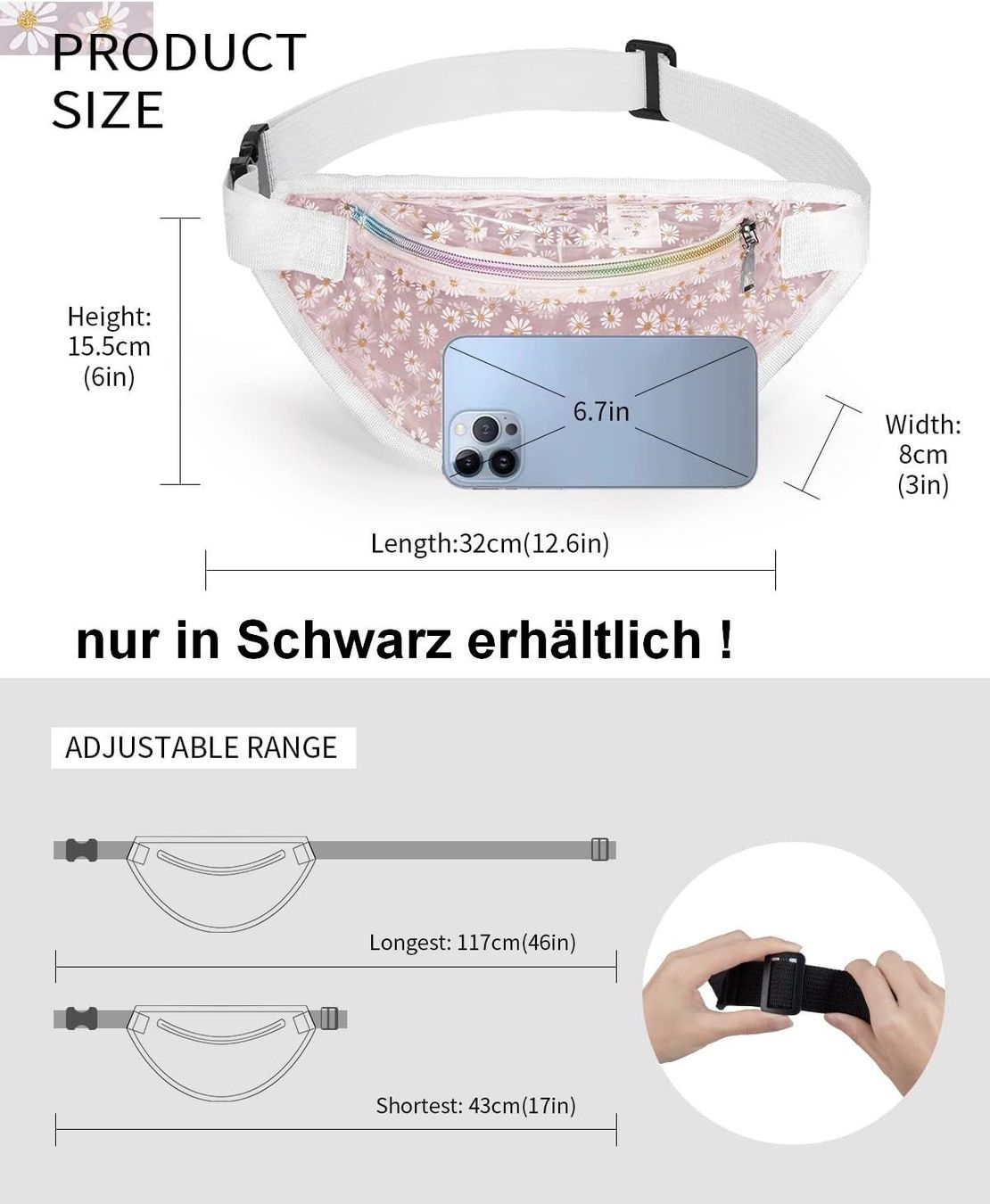 Taschen für Damen: Livacasa Bauchtasche transparent schwarz – Neu und originalverpackt aus Zürich von buyfinest 7