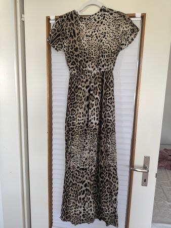 Leopard Kleid Maxi Gr S