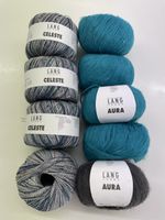 9 Knäuel Markenwolle Lang Yarns 