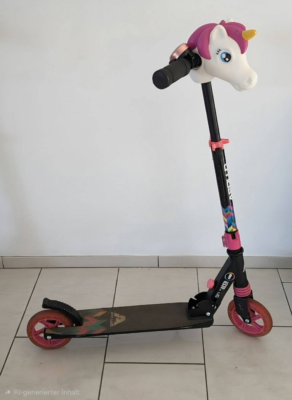 Kickboard: Kinderroller Einhorn Design Schwarz Pink LED  – D'occasion à Fislisbach par sweet26