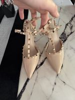 Scarpe donna tacco basso beige con borchie misura 41 nuove