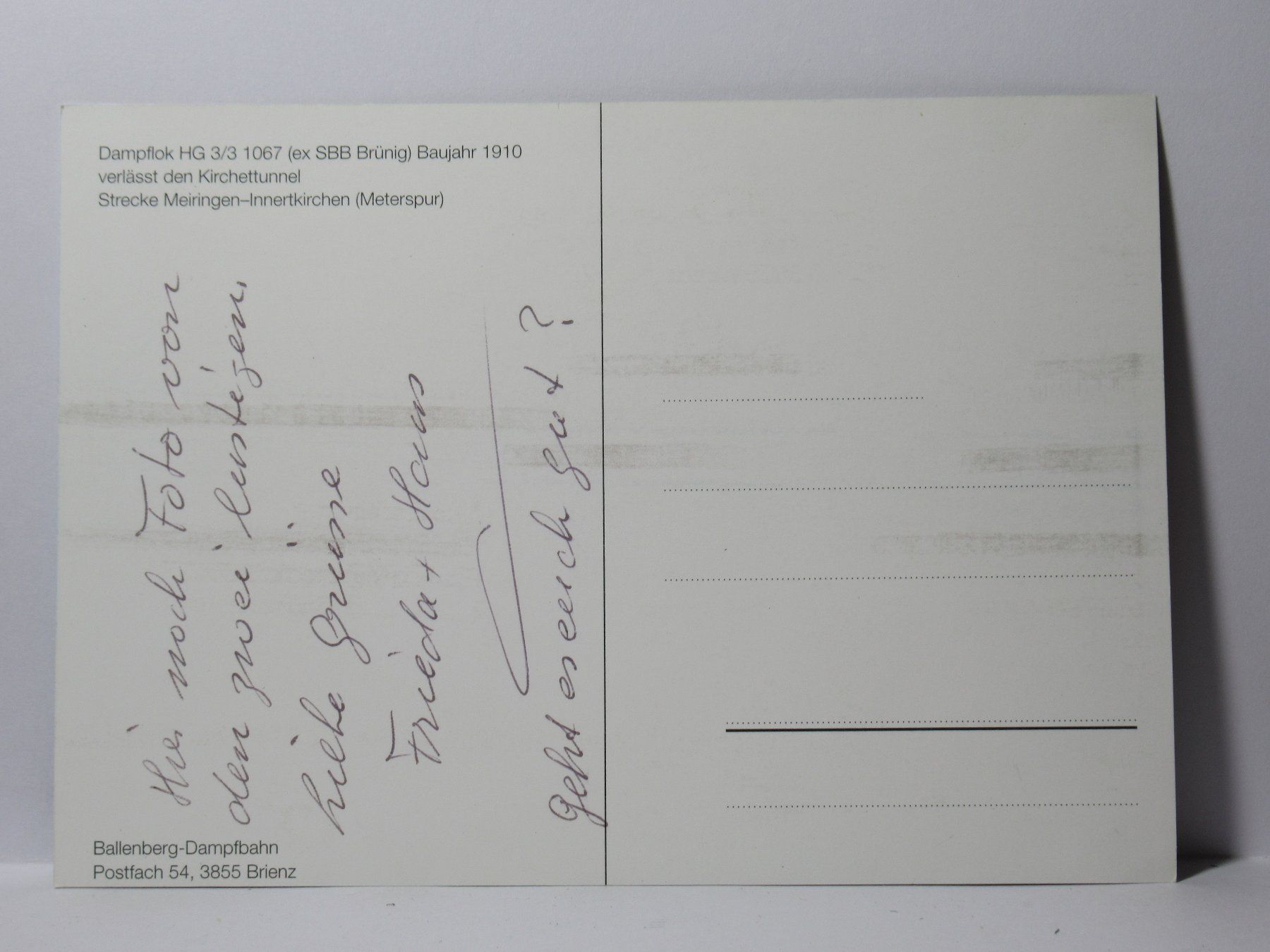 Cartoline postali: Dampflok HG 3 - 3  1067 – Usato da Grenchen venduto da Bluemchen1900 1