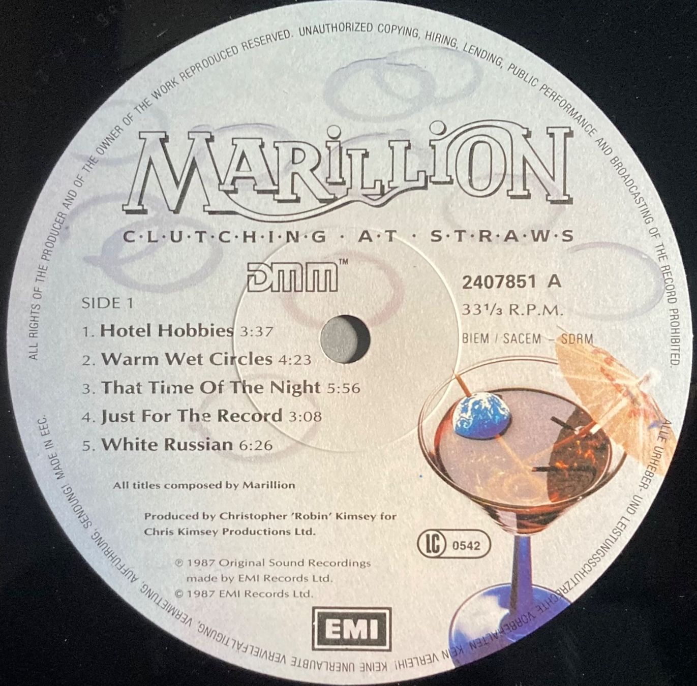 Dischi in vinile: MARILION - CLUTCHING AT SRAWS – Usato da Poliez-Pittet venduto da Newtown-Records 3