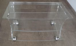 TV-Möbel aus Acryl mit Rollen
