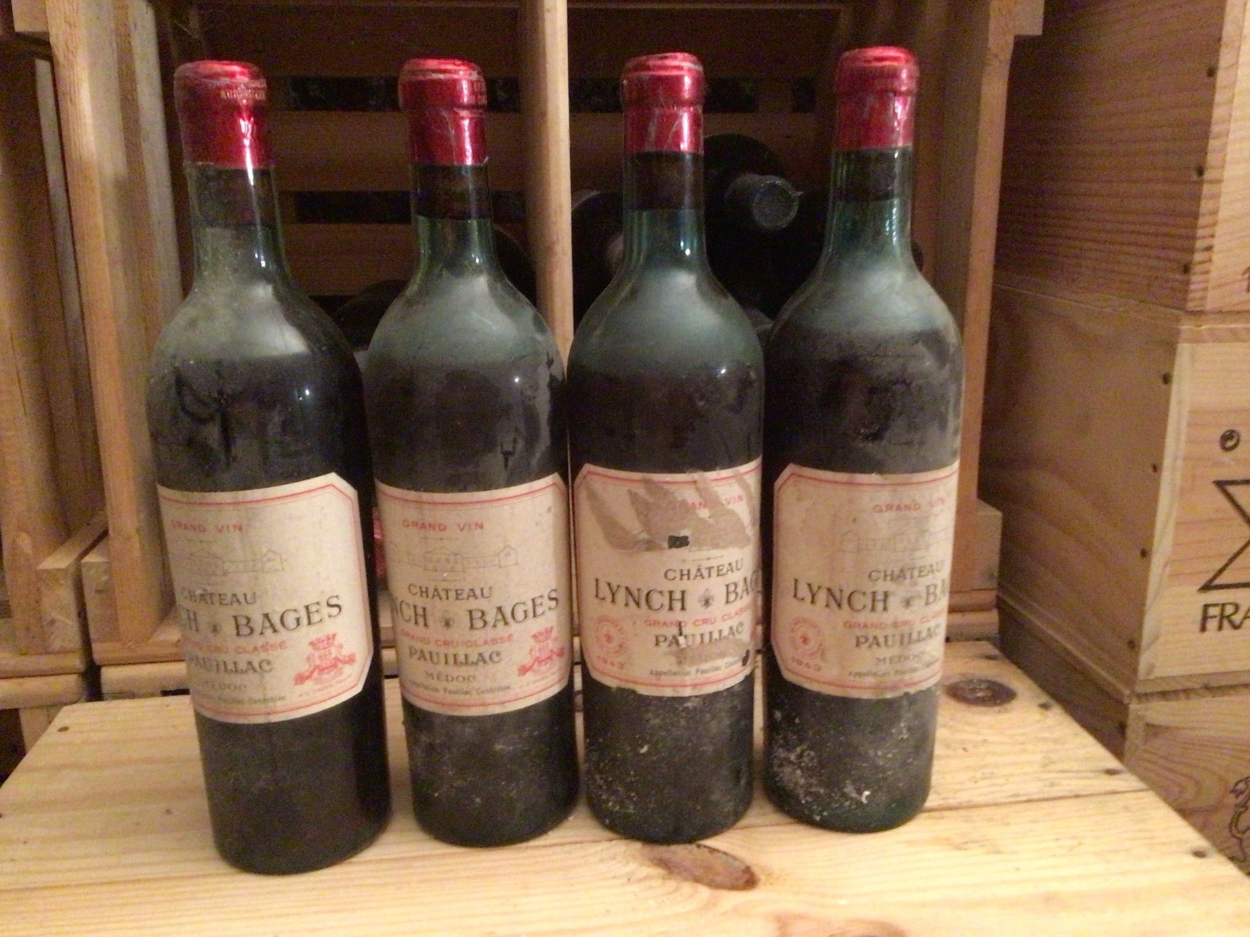 Lynch Bages Vino: 4 Flaschen Lynch Bages 1943 – Usato da Schleinikon venduto da Laegern99