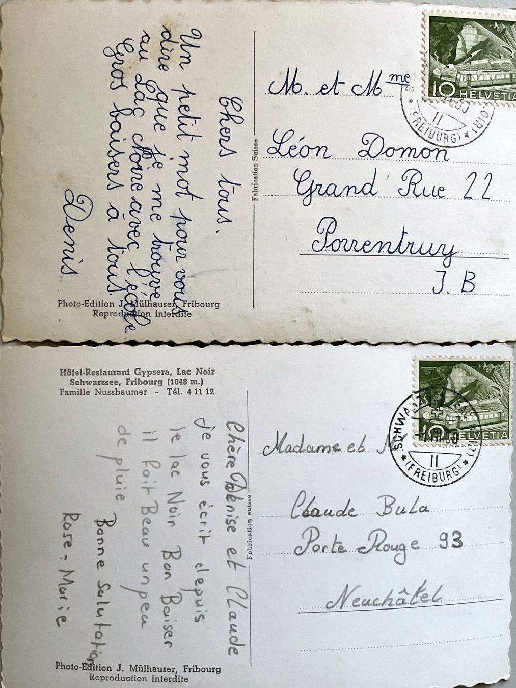 Cartes postales: Schwarzsee - Lac Noir - 2 Postkarten – D'occasion à Savagnier par Ne2065 1