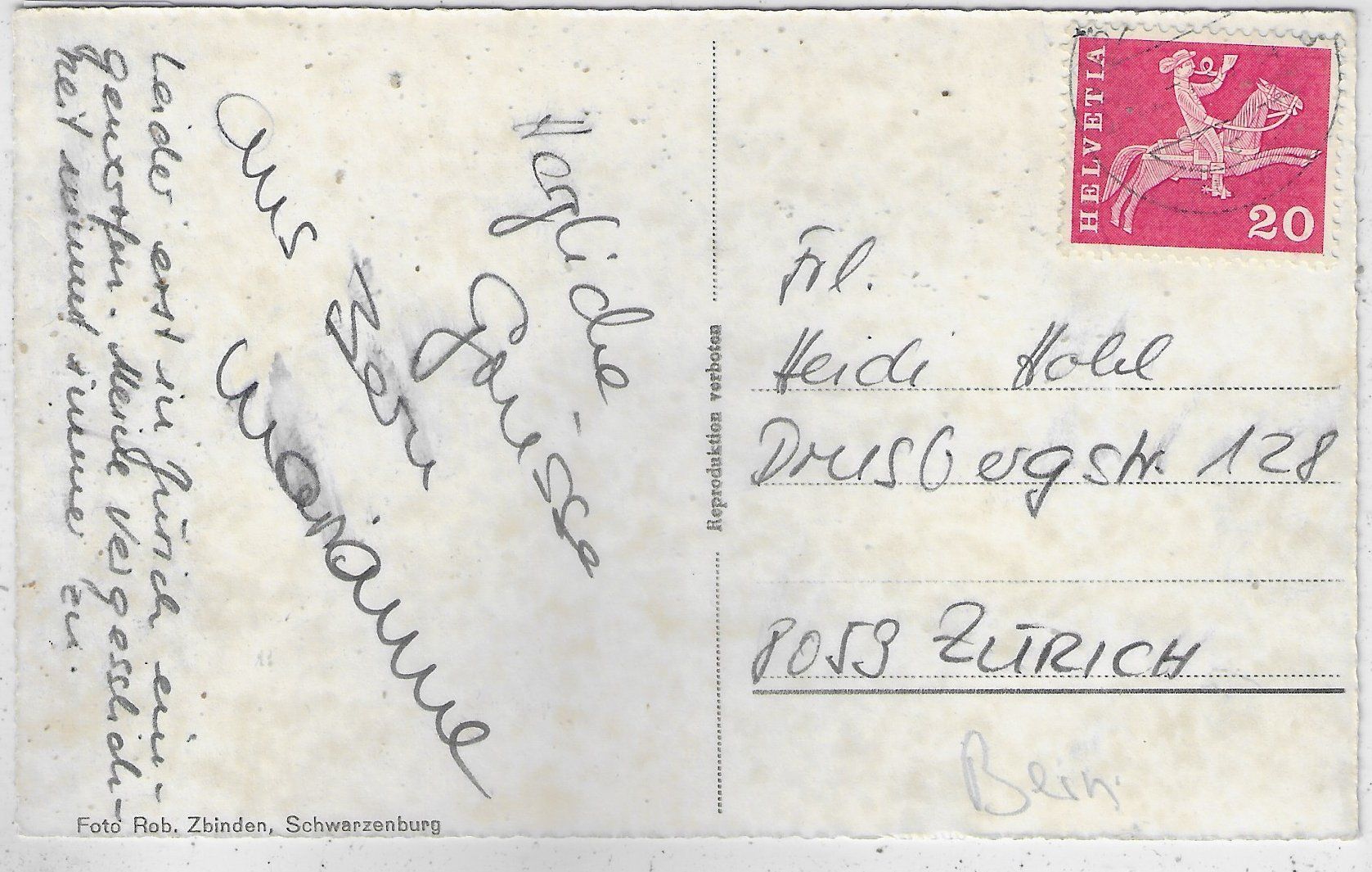 Ansichtskarten: Über den Dächern von Schwarzenburg – Gebraucht aus Ettingen von Kartenplanet 1