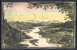 Handgemalt sign. Carl O. Arends: Idyllis