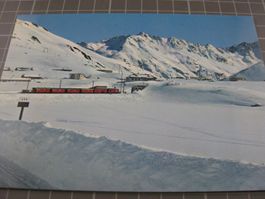 AK Oberalp Passhöhe mit Zug